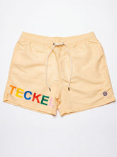 Gilbert Teckel, Multicolor Logo Yellow Swim Shorts