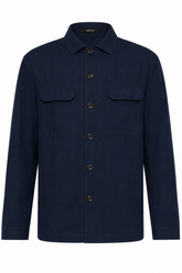 Digel, Modern-fit Cotton-Linen Blend Overshirt