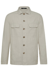 Digel, Modern-fit Cotton-Linen Blend Overshirt