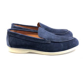 Pedro, Navy Loafer with White Rubber Soles