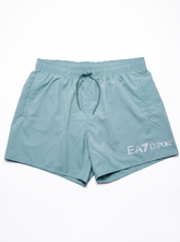 Emoprio Armani, Sage Green Swim Trunks with Logo