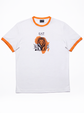 Emporio Armani, Lion Graphic Ringer T-Shirt - White/Orange