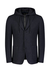 Roy Robson, Navy Jersey Blazer with Removable Hoodie Insert