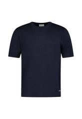 Roy Robson, Fine-Knit Short-Sleeve Sweater - Dark Blue