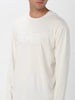 Emporio Armani, Visibility Long-Sleeved Off White T-shirt in Cotton Stretch Jersey