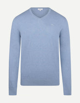 McGregor, V-Neck Cotton/Merino Blue Sweater