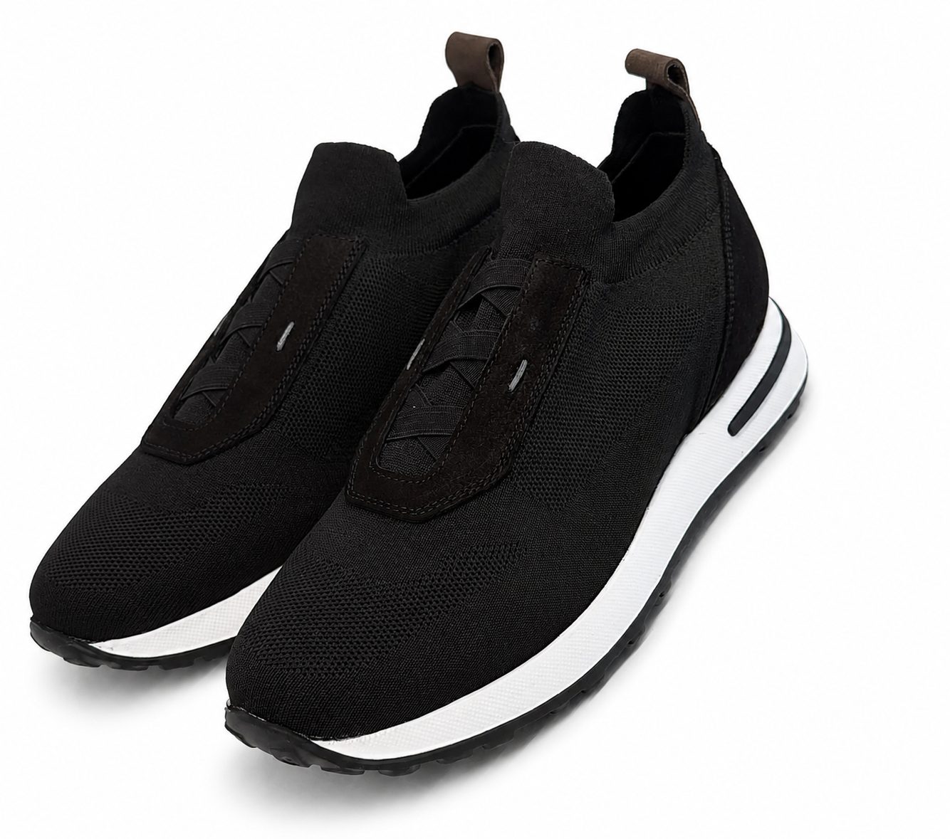 Pedro, Slip-On Knit Sneakers –Black