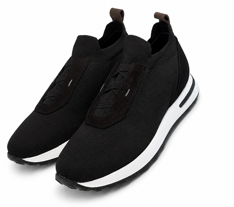 Pedro, Slip-On Knit Sneakers –Black