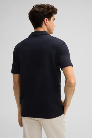 Strellson, Filip Jersey Shirt in Textured Navy