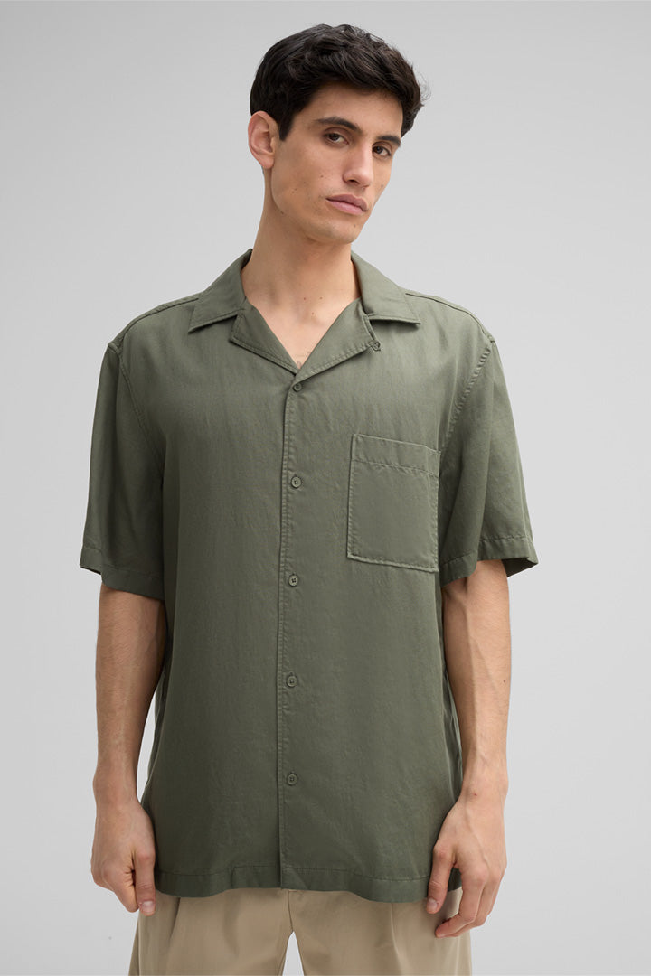 Strellson, Cisco Short-sleeved Shirt in Olive