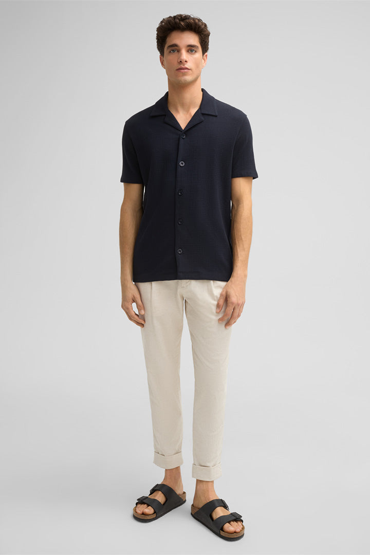 Strellson, Filip Jersey Shirt in Textured Navy
