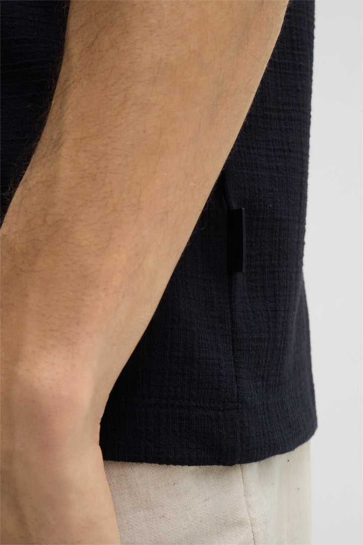 Strellson, Filip Jersey Shirt in Textured Navy