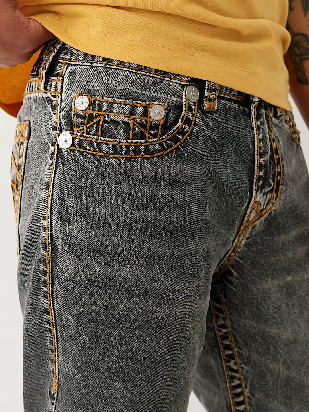 True Religion, Ricky Super T Straight Black Wash Jeans