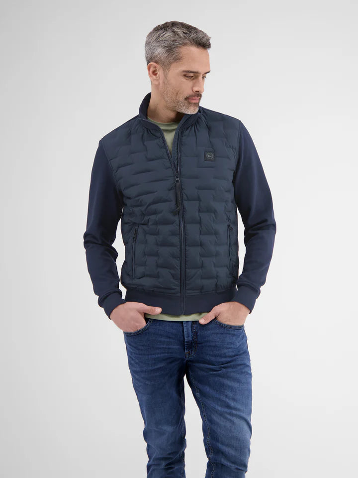 Lerros ,Navy  Sweat Jacket With Quilted Front