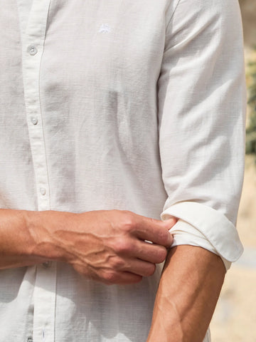 Lerros, Mixed Cotton-Linen Blend White Shirt