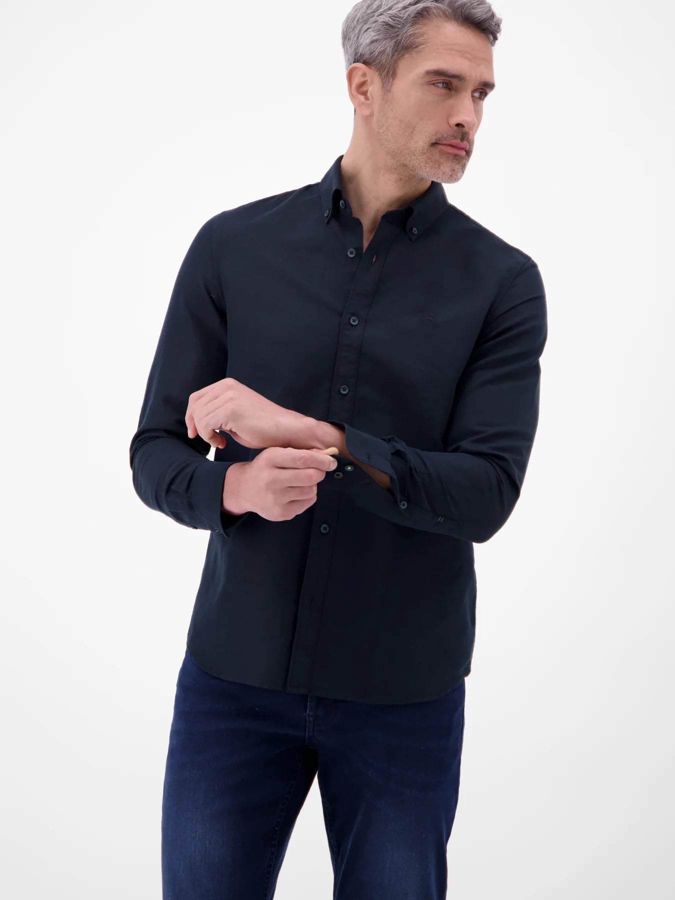 Lerros, Mixed Cotton-Linen Blend Navy Shirt