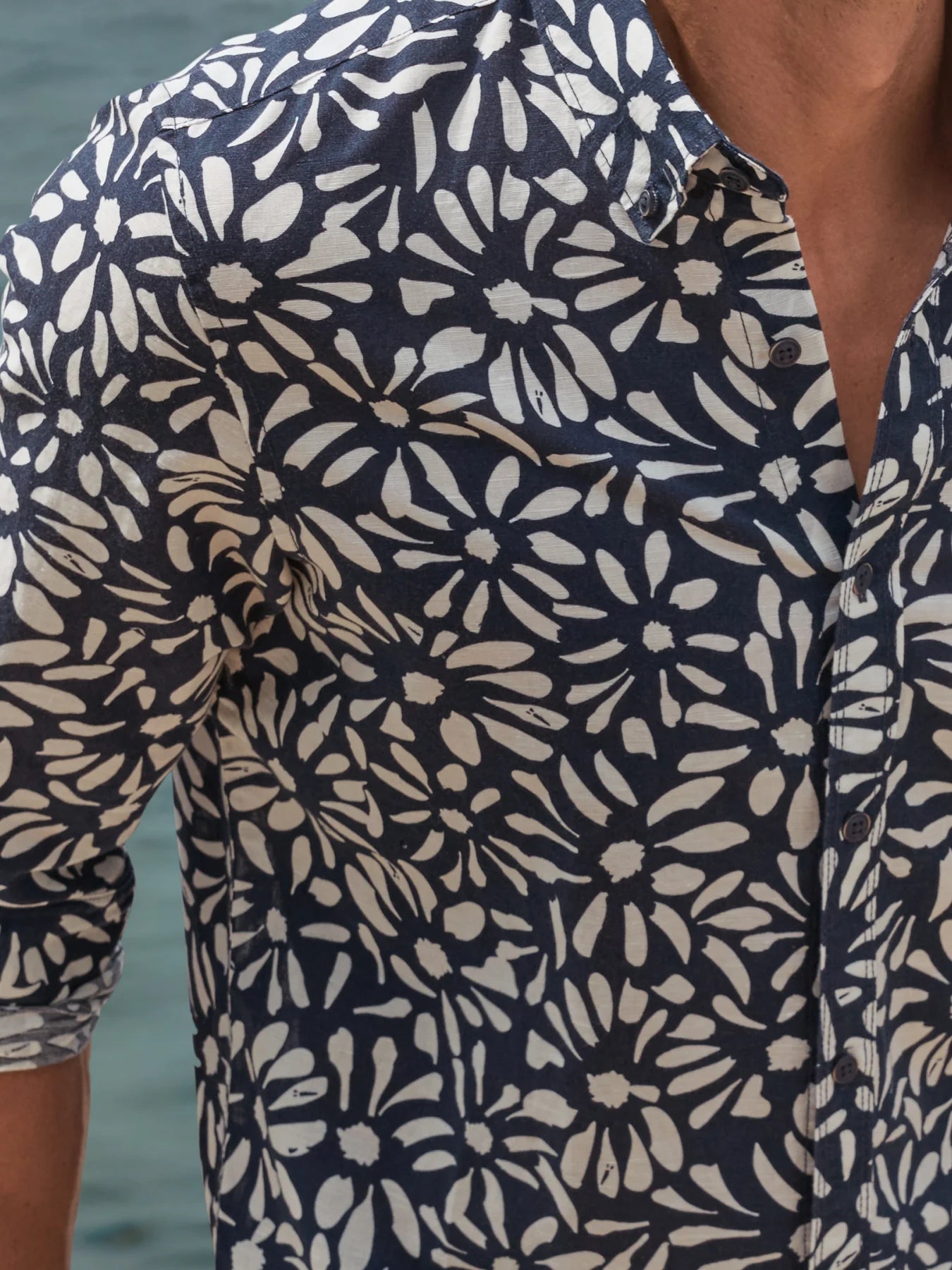 Lerros, Long-sleeved shirt with floral print made of blended fabric