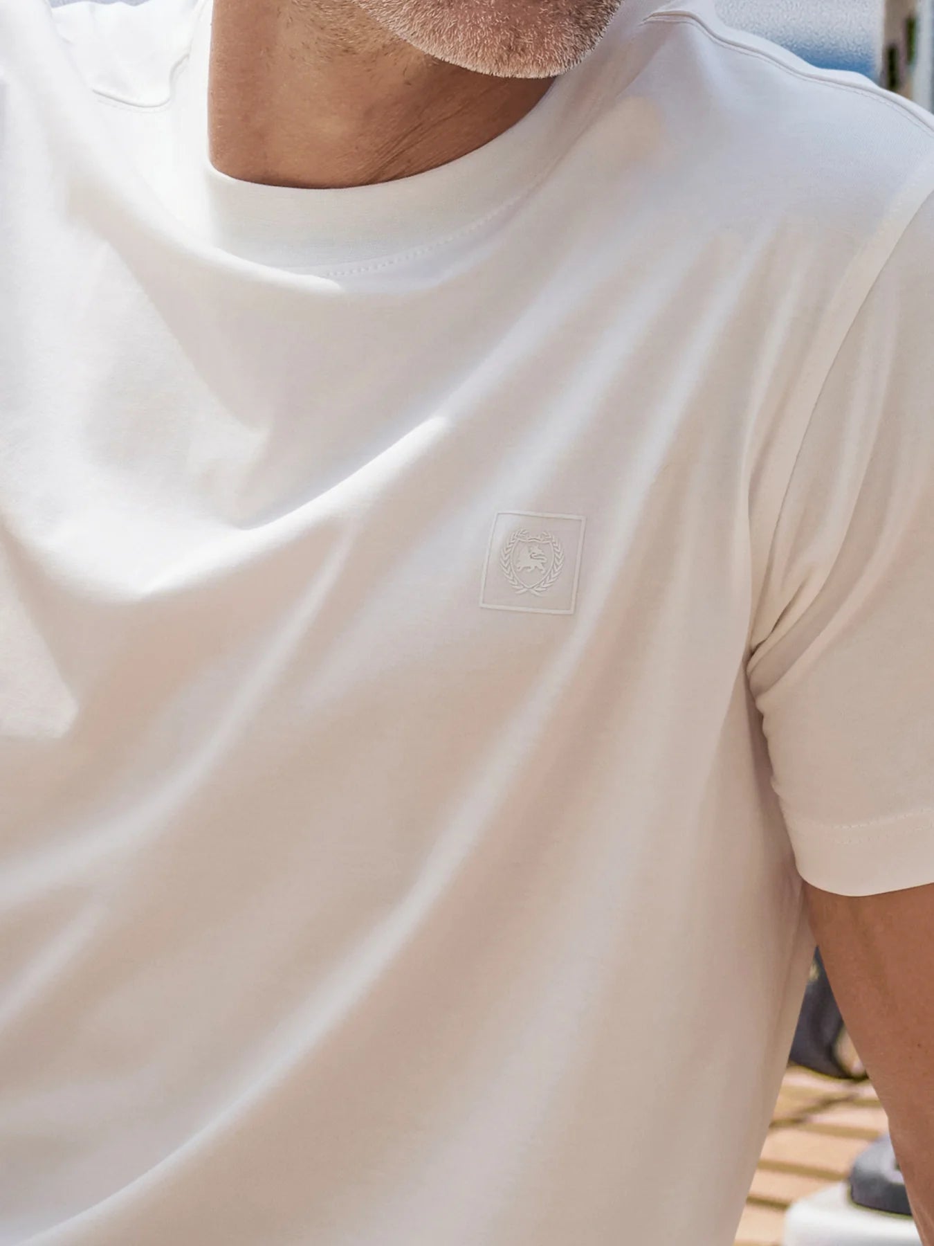 Lerros, White T-shirt in Cool & Dry quality