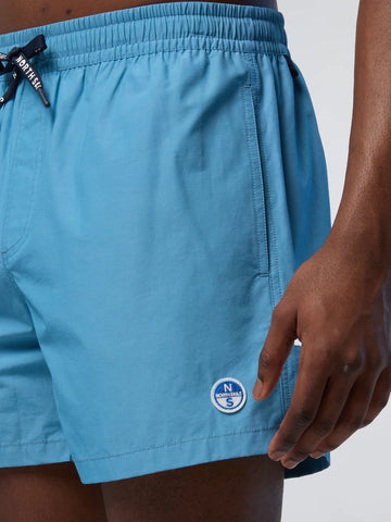 North Sails, Niagara Blue Swim Shorts With Logo Patch
