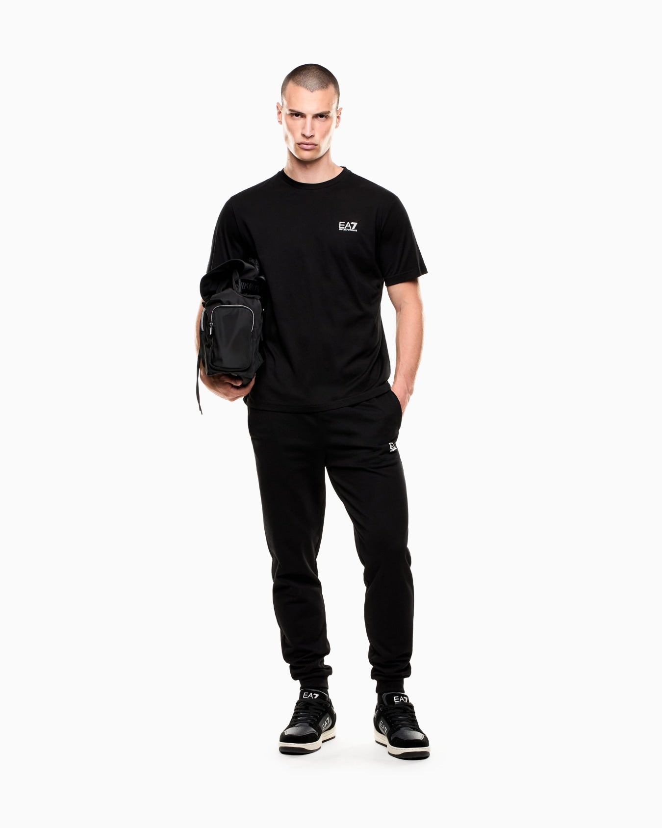Emporio Armani, Logo Series Cotton-Jersey Two Tone T-shirt