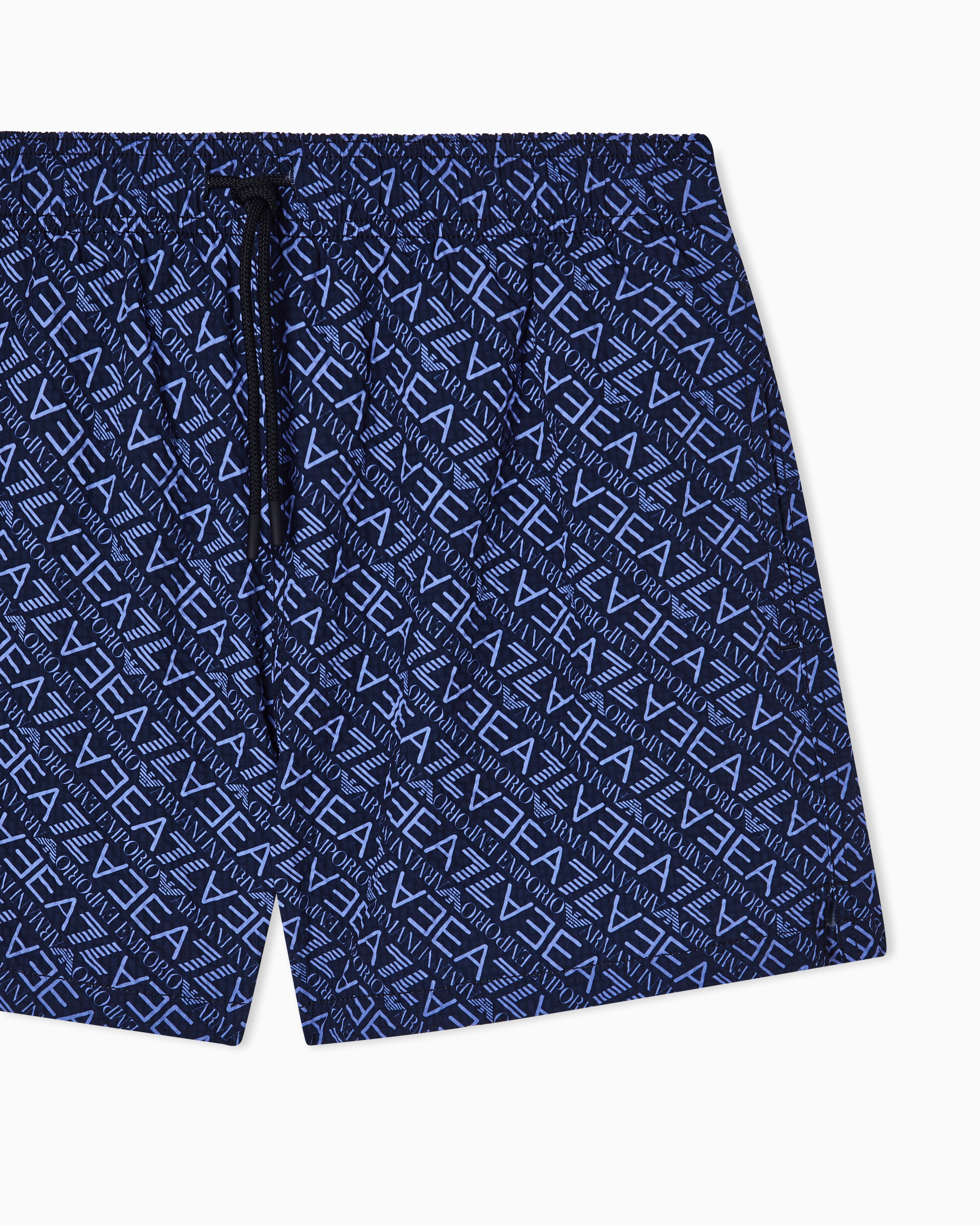 Emporio Armani, Graphic Series Swim Trunks with monogram print