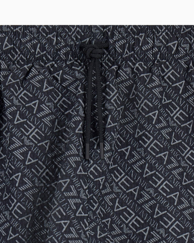 Emporio Armani, Graphic Series Swim Trunks with monogram print
