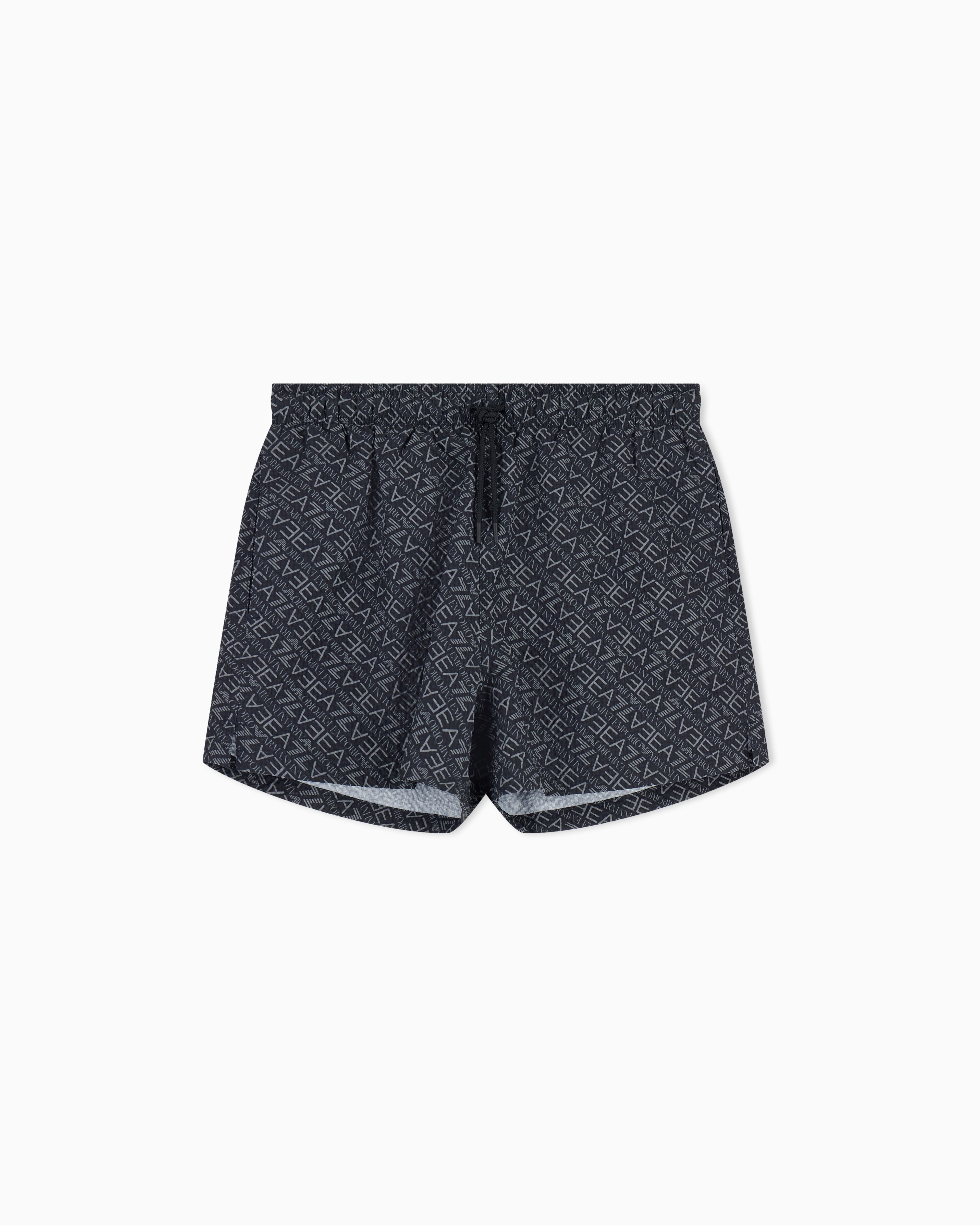 Emporio Armani, Graphic Series Swim Trunks with monogram print