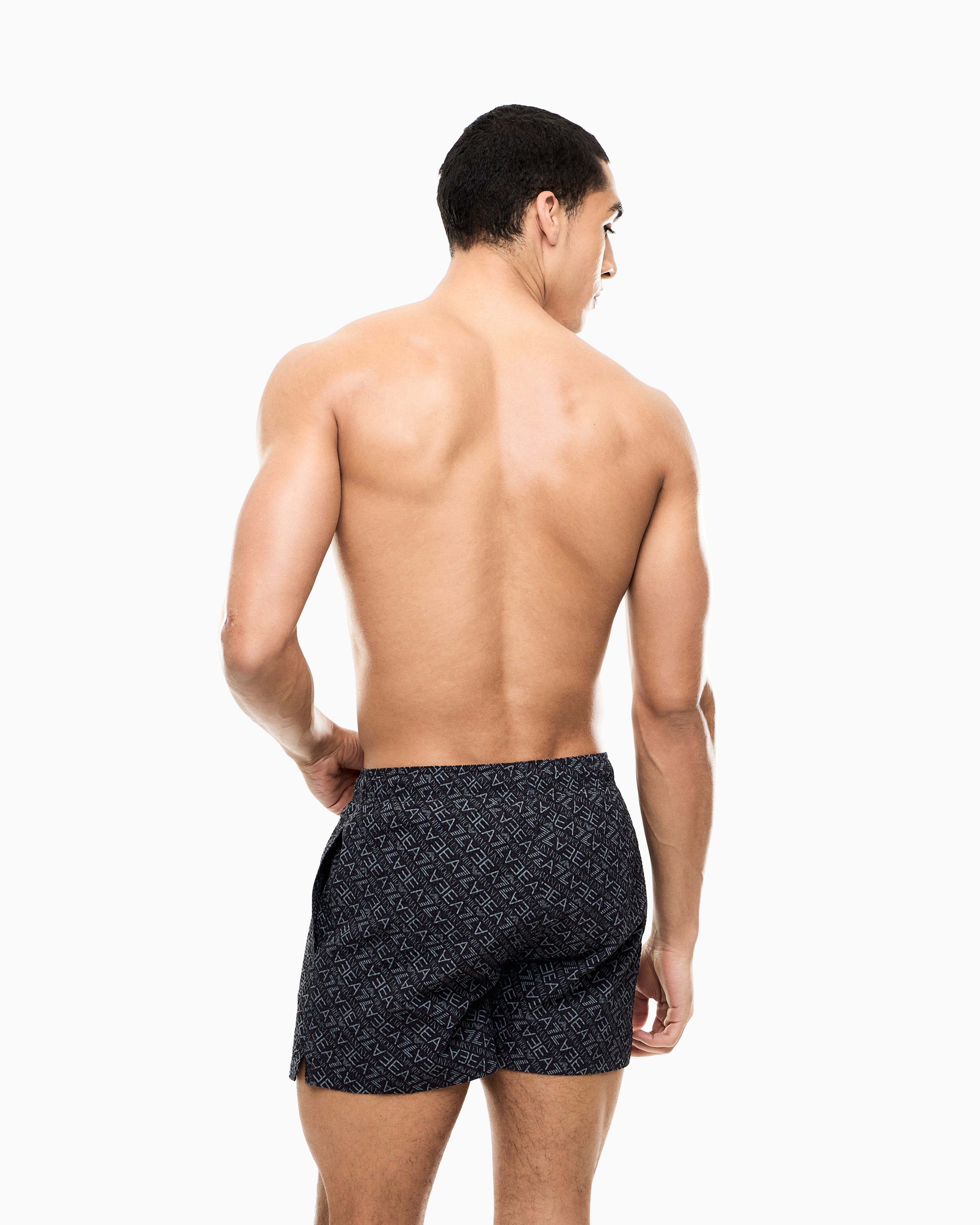 Emporio Armani, Graphic Series Swim Trunks with monogram print