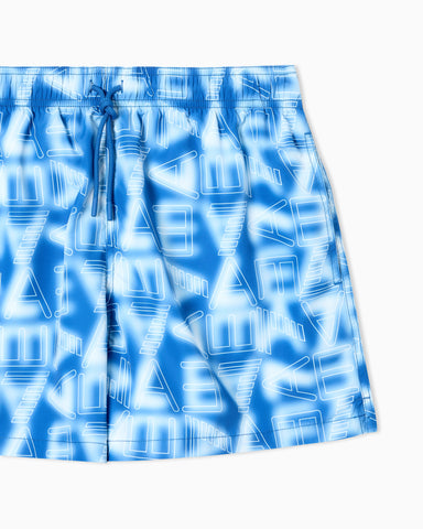 Emporio Armani, Graphic Series Swim Trunks With Logo Print