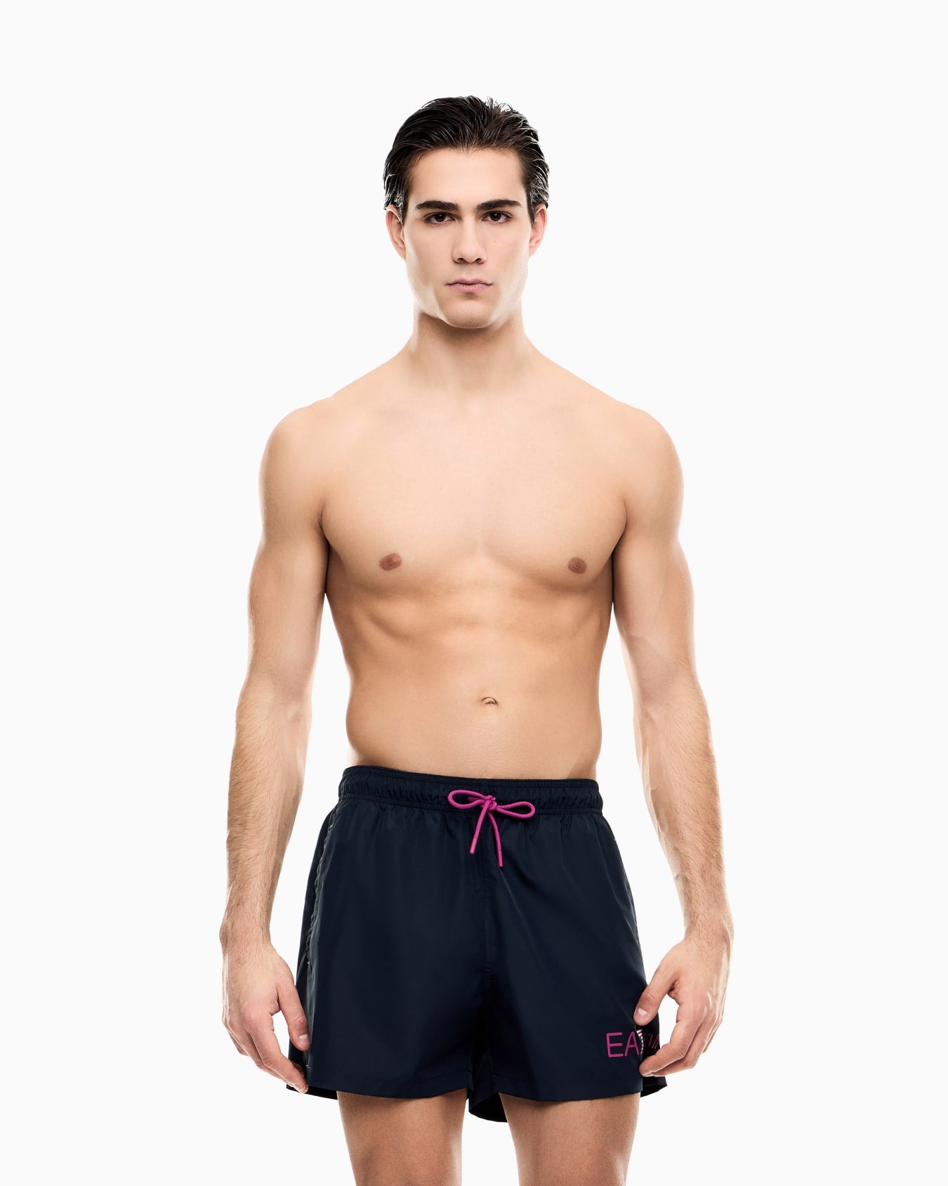 Emporio Armani, Navy Swim Trunks With Logo