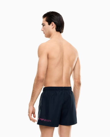 Emporio Armani, Navy Swim Trunks With Logo