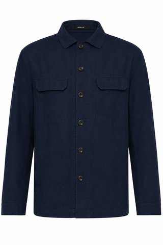 Digel, Modern-fit Cotton-Linen Blend Overshirt