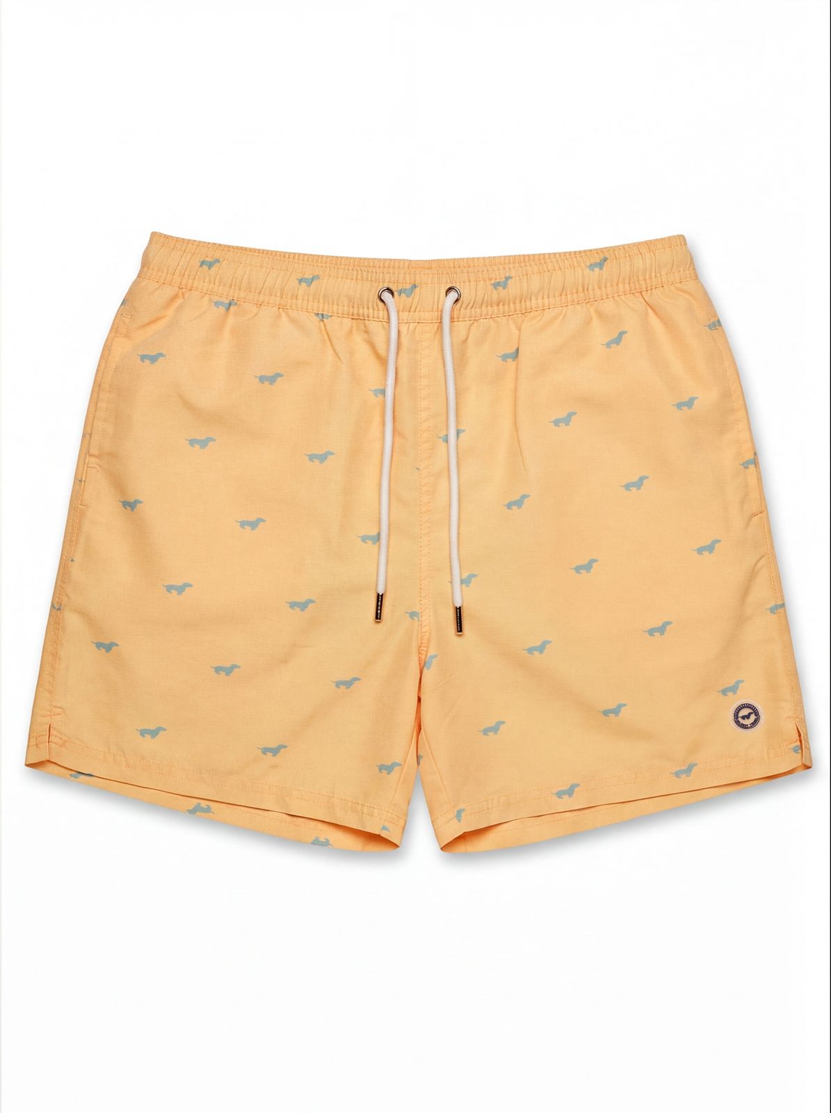Gilbert Teckel, Signature Dachshund Print Yellow SwimShorts