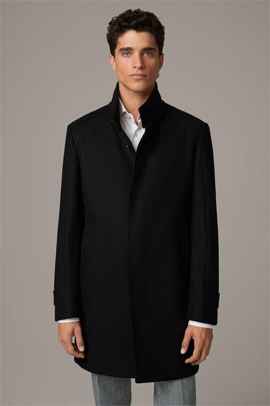 Strellson,New Broadway Wool And Cashmere Black Coat