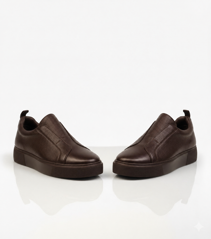 Pedro, Modern Leather Slip-On – Brown