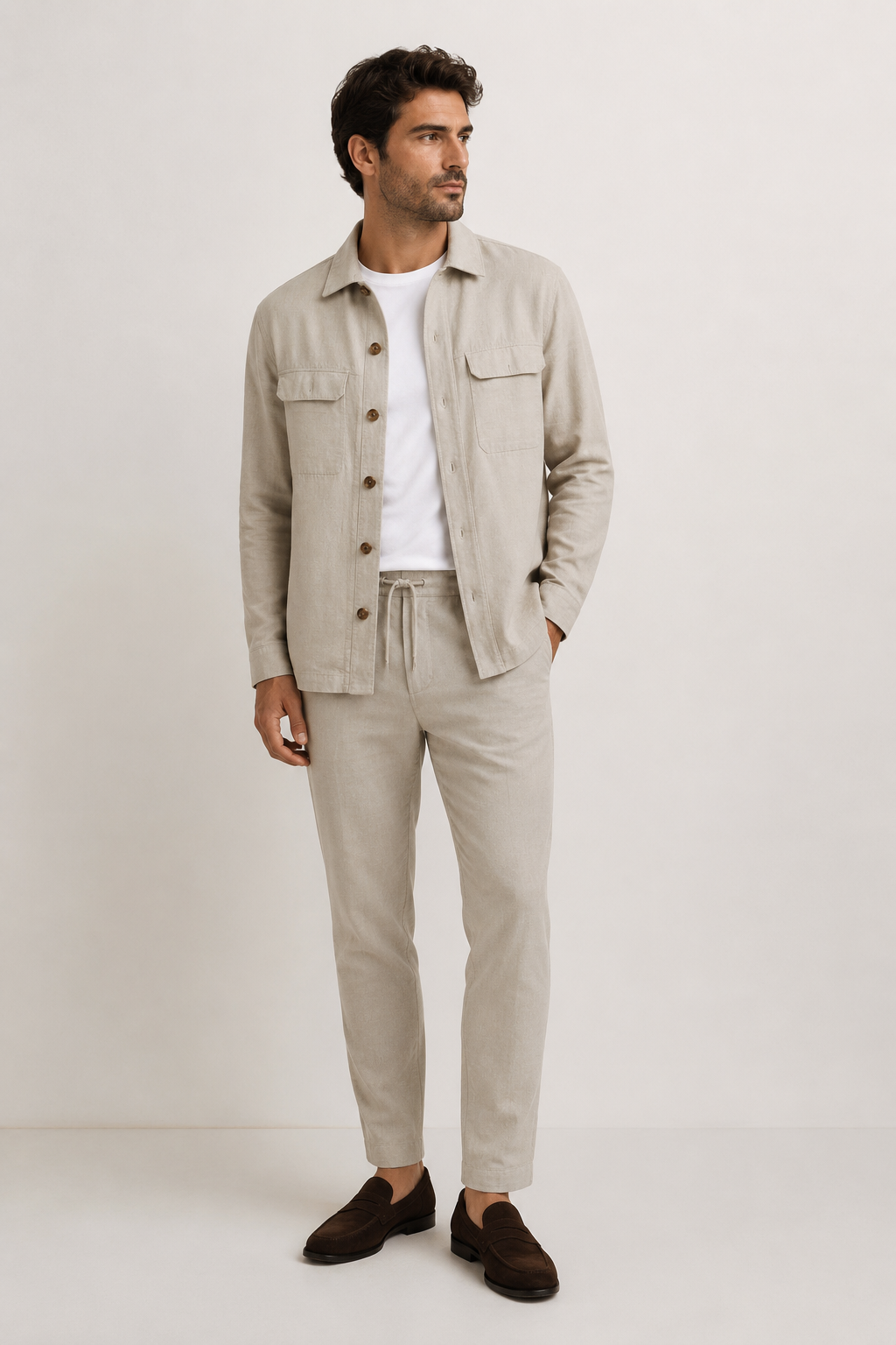 Digel, Modern-fit Cotton-Linen Blend Pants