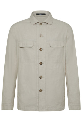 Digel, Modern-fit Cotton-Linen Blend Overshirt
