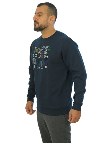 Gilbert Teckel,Navy Sweatshirt With Colorful Emblem