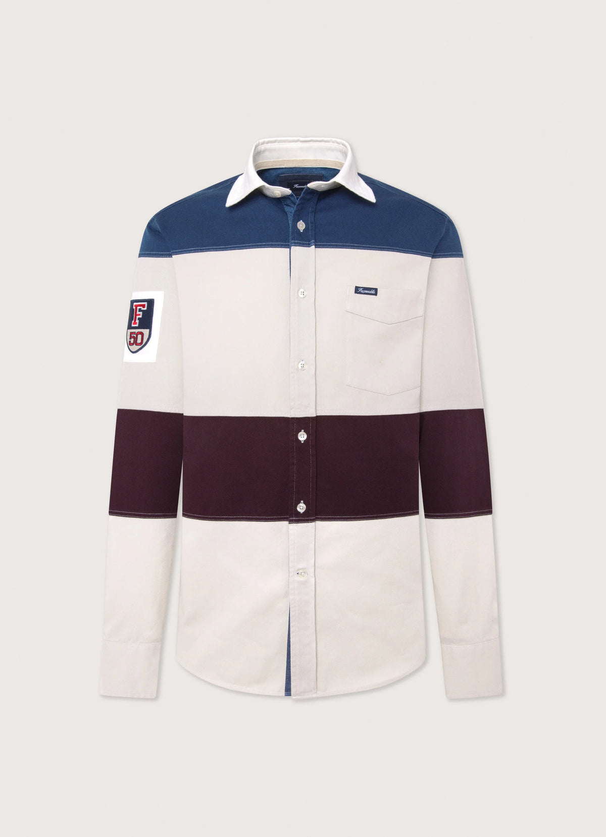 Façonnable,Regular Fit Rugby Inspired Chambray Shirt