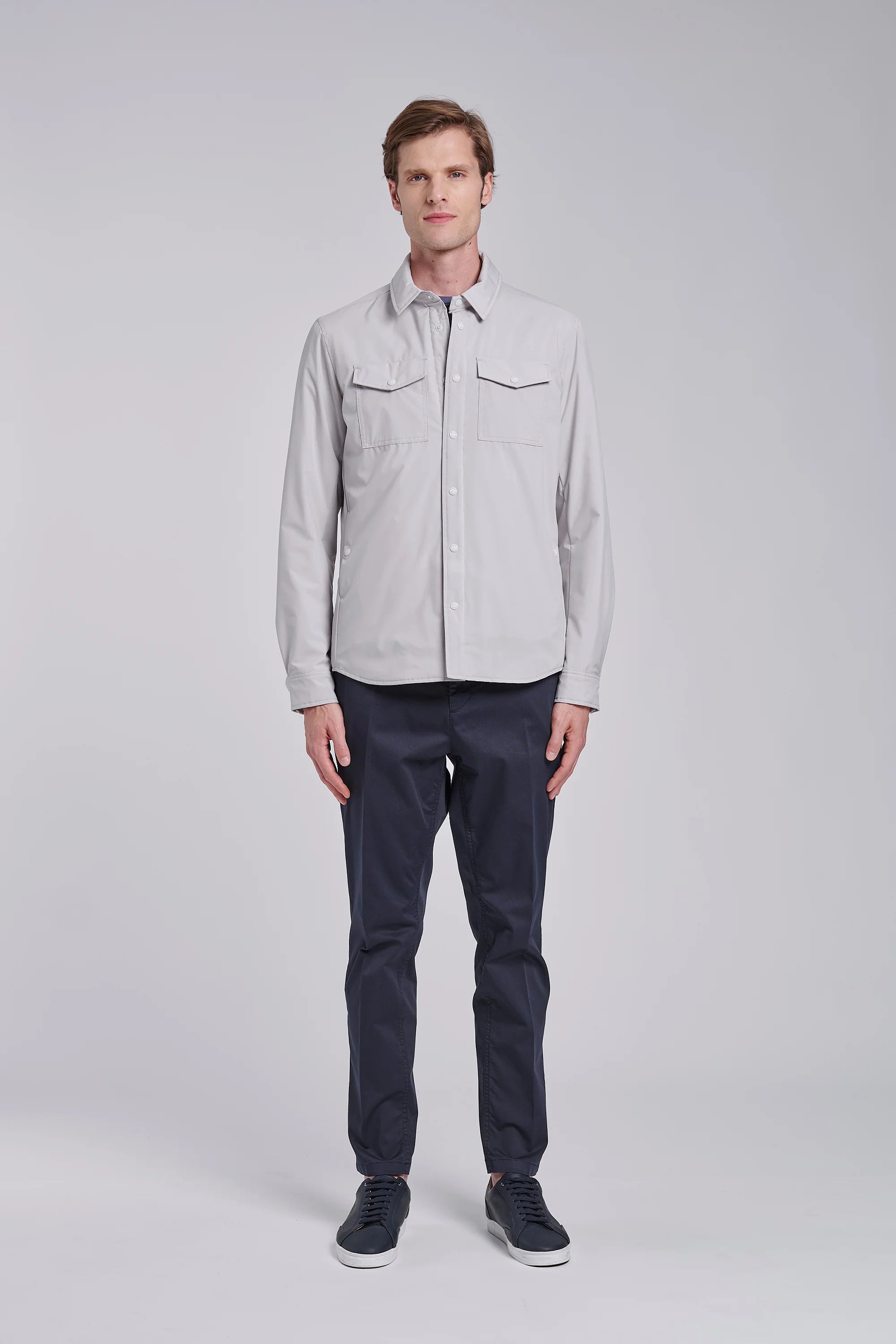 Bomboogie, Light Blue Overshirt in technical fabric