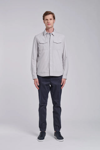 Bomboogie, Light Blue Overshirt in technical fabric
