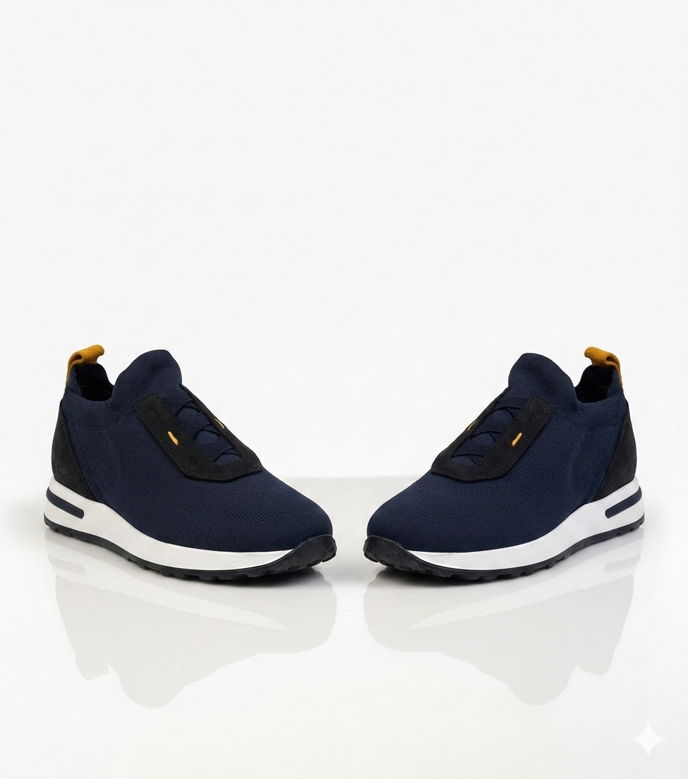 Pedro, Slip-On Knit Sneakers –Navy