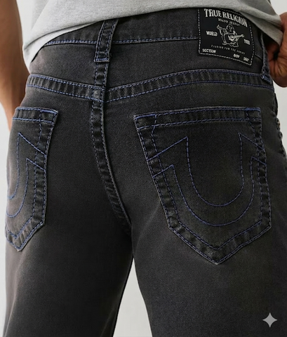 True Religion, Black Ricky Big T Straight Jeans