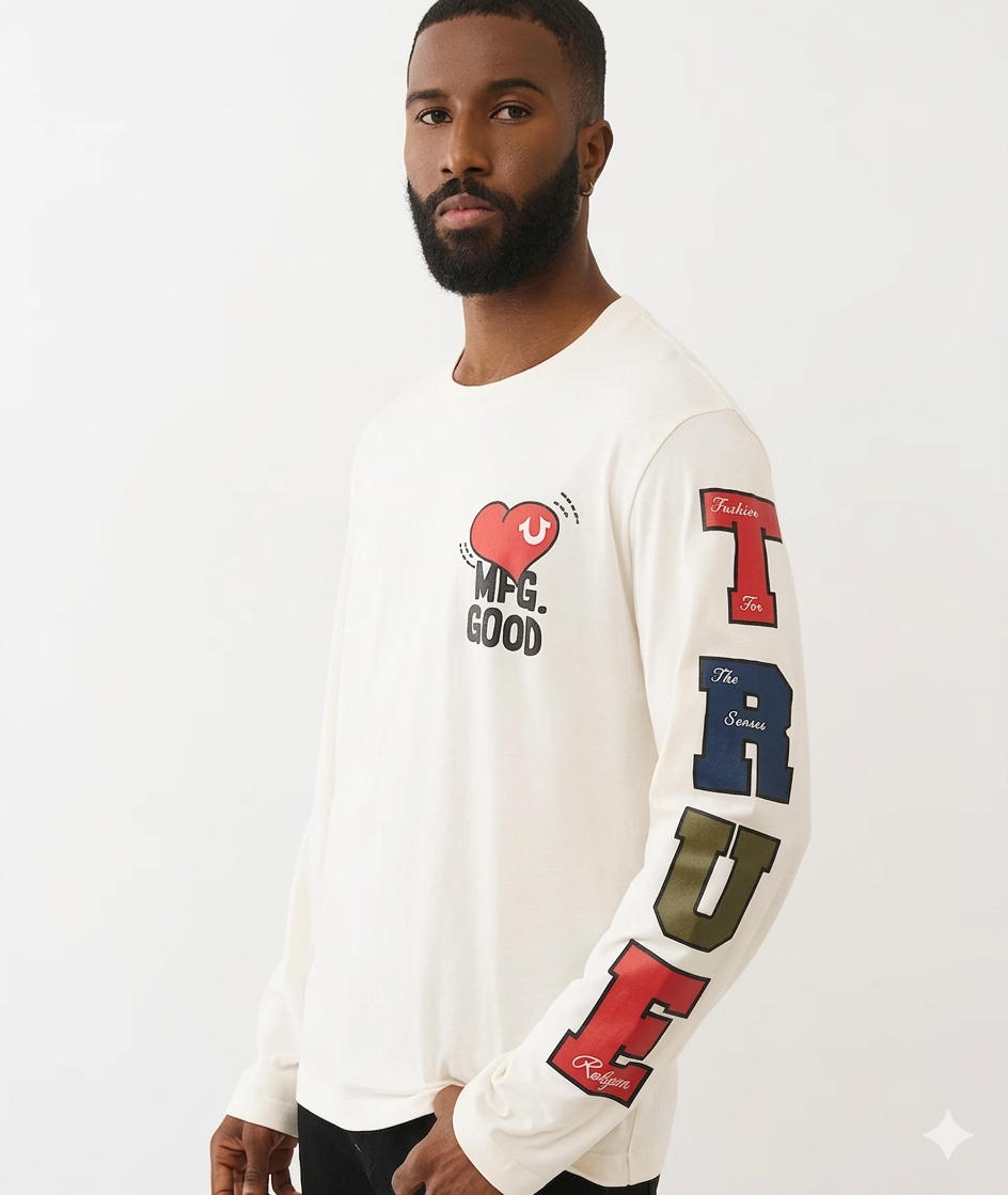 True Religion, MFG Heart Long Sleeve Tee