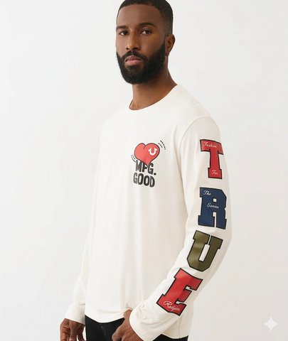 True Religion, MFG Heart Long Sleeve Tee