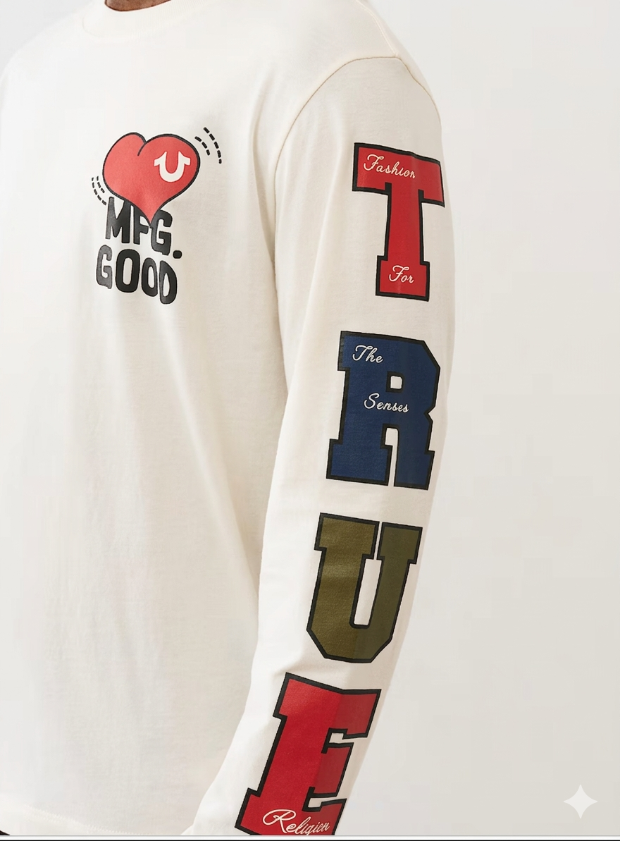 True Religion, MFG Heart Long Sleeve Tee