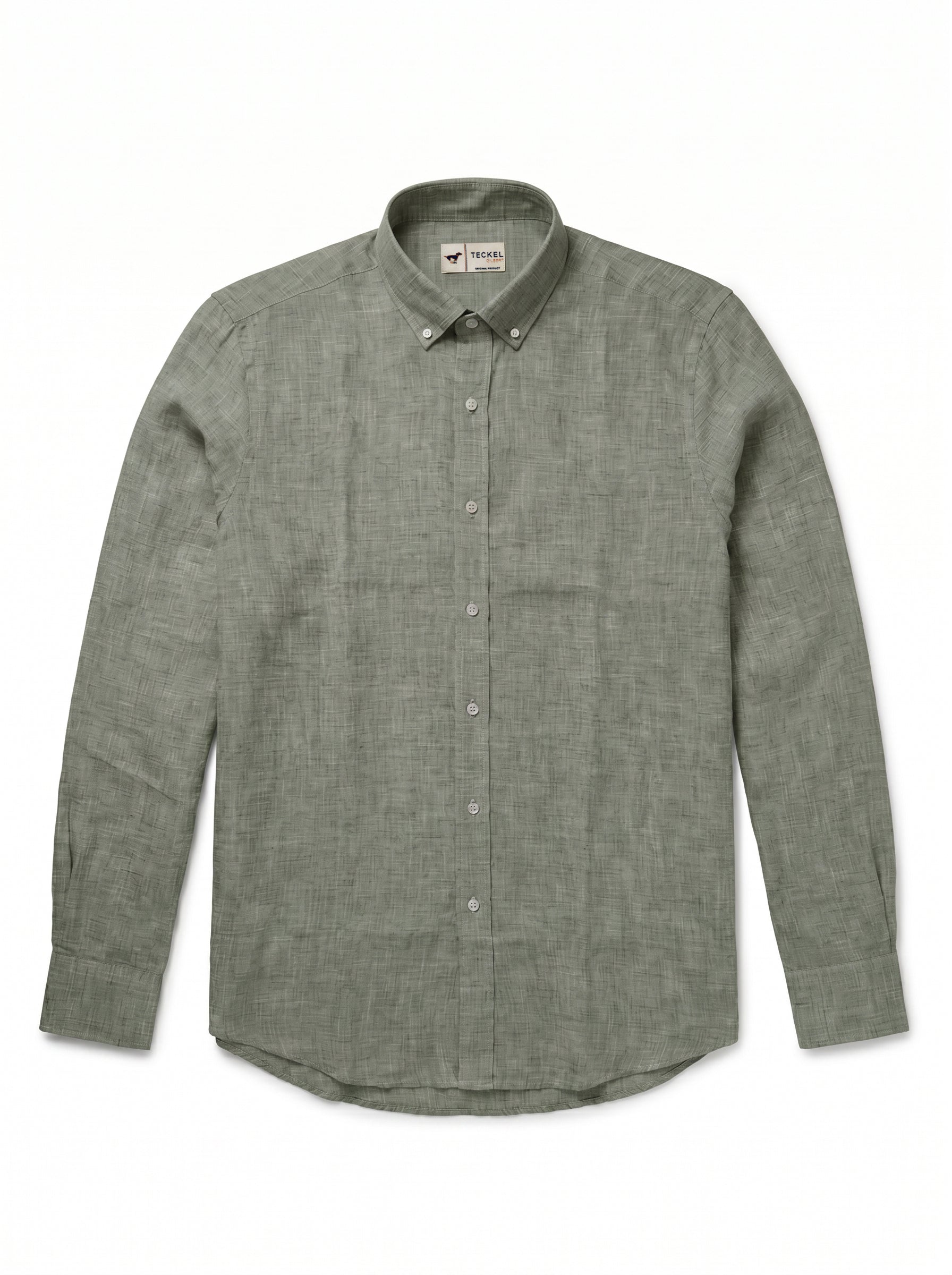 Gilbert Teckel, Premium Linen Long Sleeve Shirt – Olive