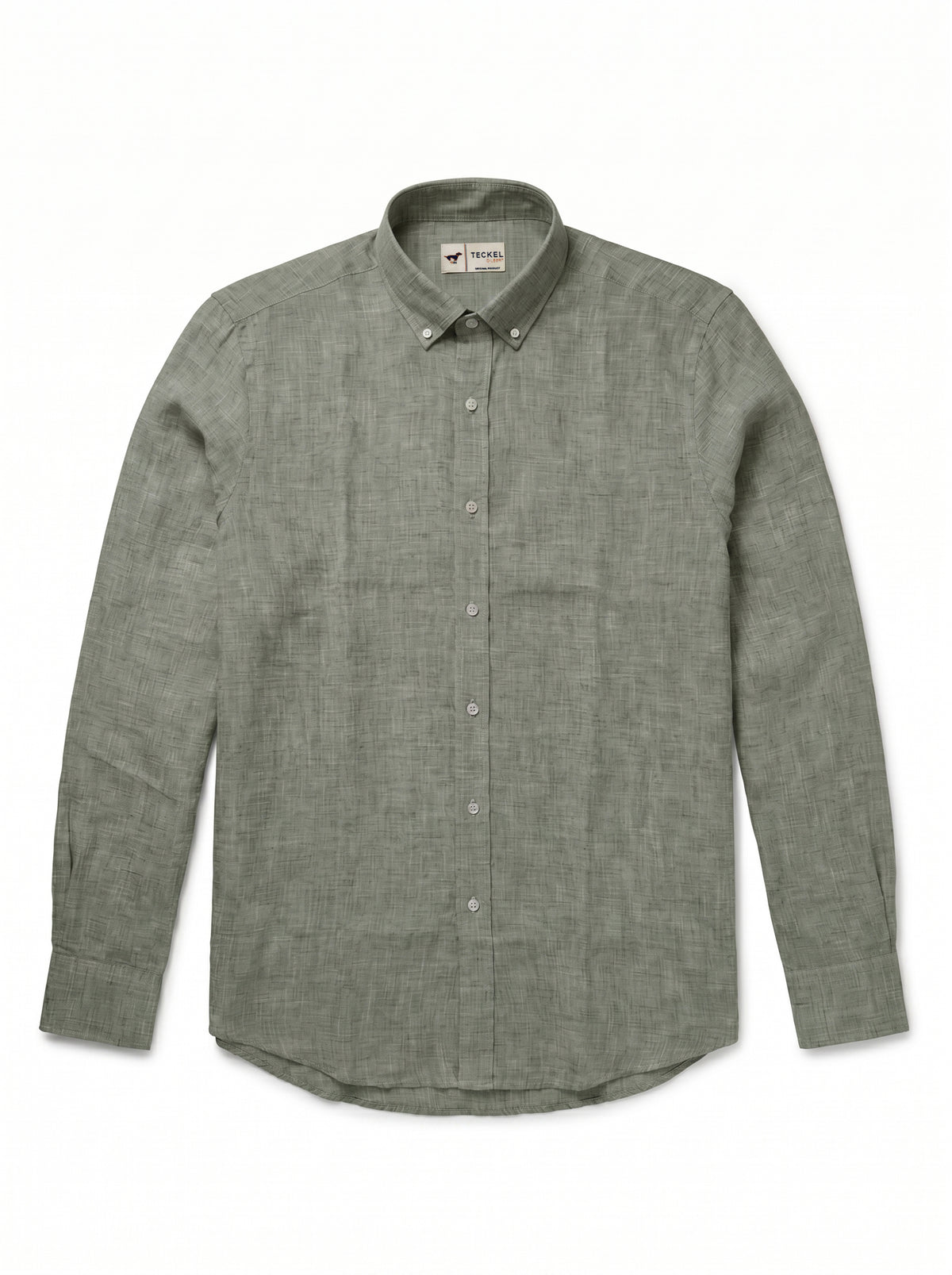 Gilbert Teckel, Premium Linen Long Sleeve Shirt – Olive