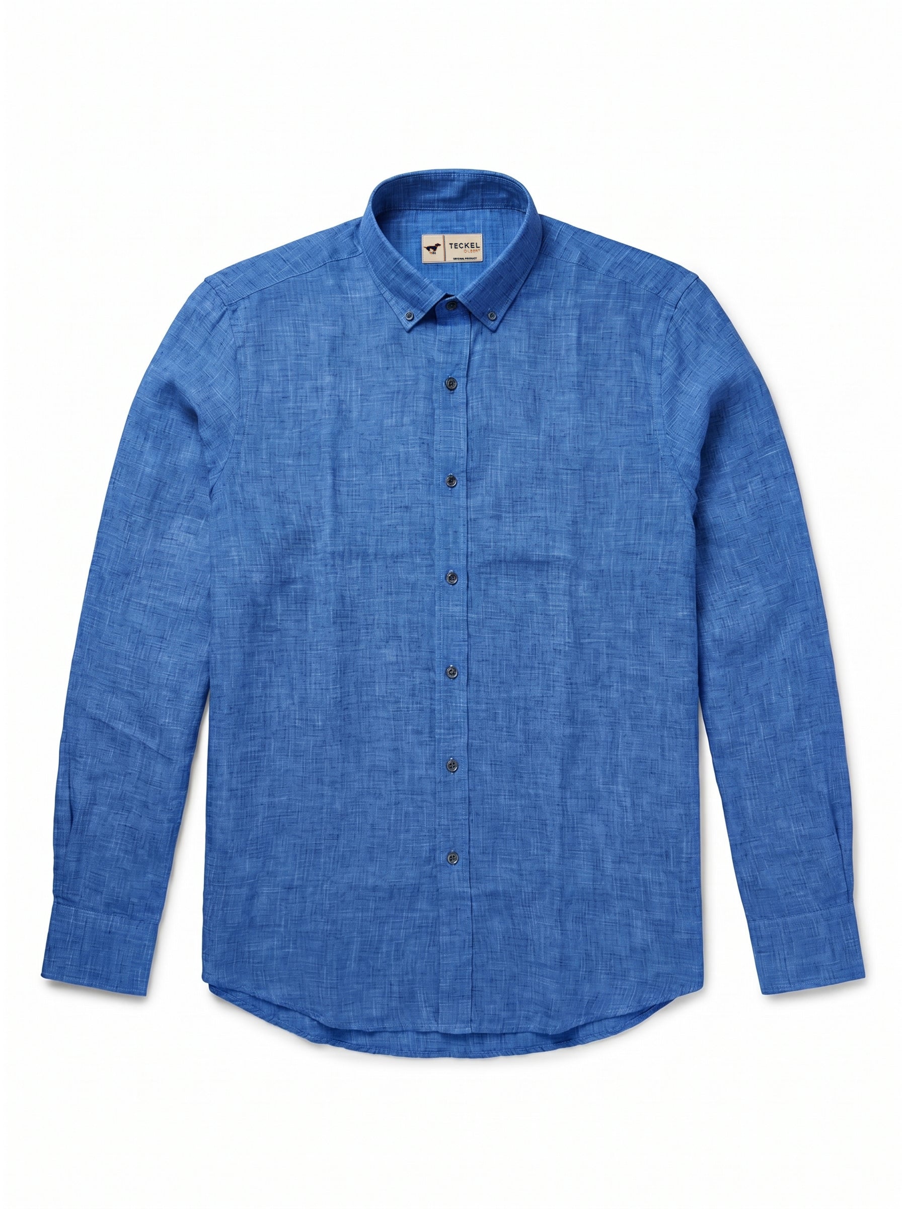 Gilbert Teckel, Premium Linen Long Sleeve Shirt – Royal Blue