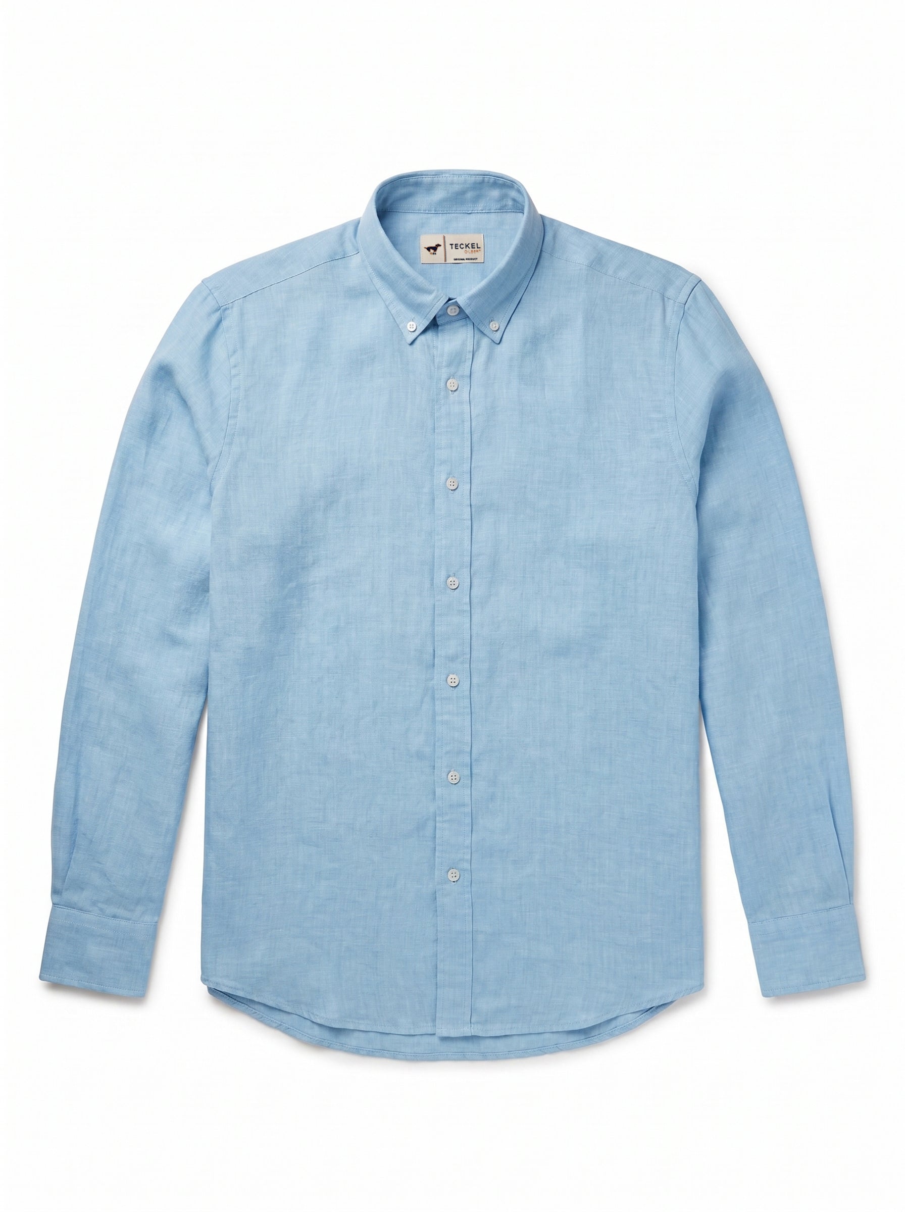 Gilbert Teckel, Premium Linen Long Sleeve Shirt – Sky Blue